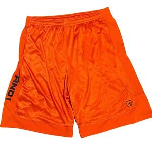 Vintage AND1 Basketball Shorts Mens 3XL Orange Silky Shiny Dazzle Y2K 90s Baggy